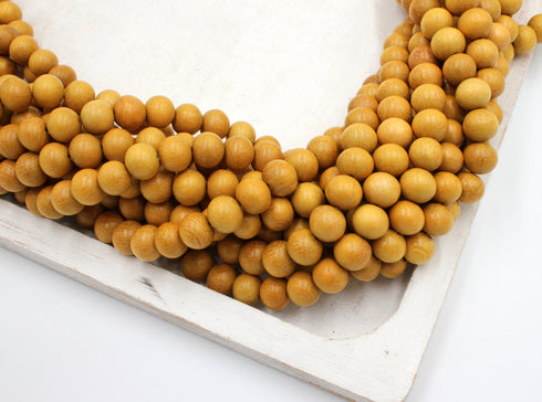 Nangka Wood Beads (Yellow Wood), 10mm, Round